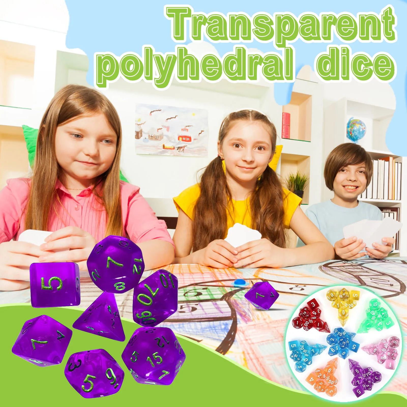 Polyhedral Dice Set with Pouch Double-Colors Gold Numbers of D4 D6 D8 D10 D12 D20 for DND RPG Table Games For Role Playing #40
Polyhedral Dice Set with Pouch Double-Colors Gold Numbers of D4 D6 D8 D10 D12 D20 for DND RPG Table Games For Role Playing #40