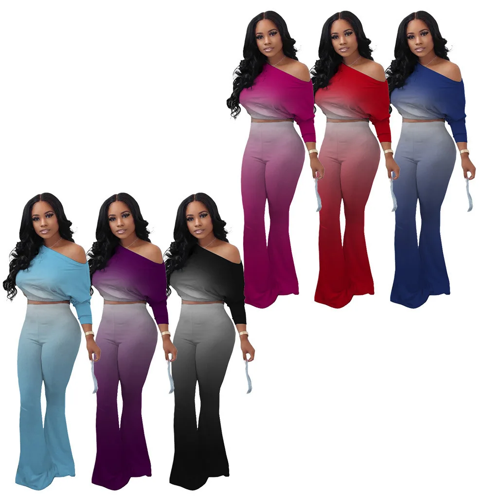Spot Boutique Gradient Color Solid Color Flared Pants Homewear Two-Piece Set Casual Polyester Full Full Length
Spot Boutique Gradient Color Solid Color Flared Pants Homewear Two-Piece Set Casual Polyester Full Full Length