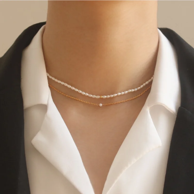 Electroplating Real Gold Natural Freshwater Pearls Simple And Fashionable Temperament Geometric Chokers Necklace Women Dropship
Electroplating Real Gold Natural Freshwater Pearls Simple And Fashionable Temperament Geometric Chokers Necklace Women Dropship