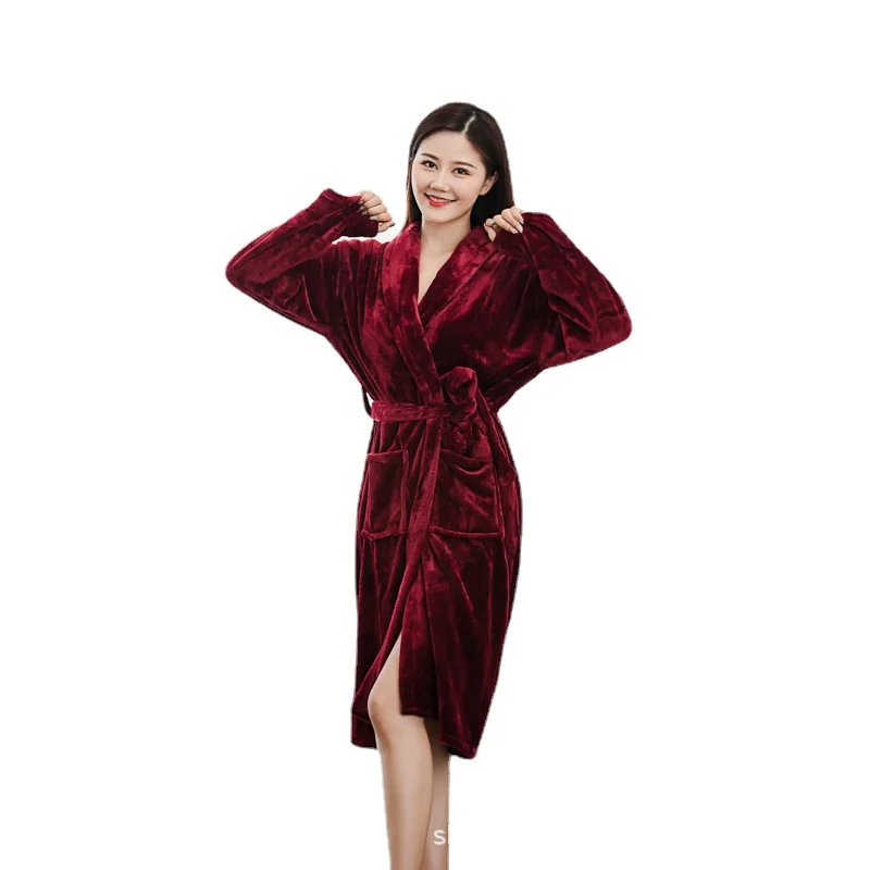 Woman Winter Coat for Home Autumn and Winter Flannel Plus Size Robe Ladies Coral Fleece Thick Bathrobe Pajamas Bathrobe
Woman Winter Coat for Home Autumn and Winter Flannel Plus Size Robe Ladies Coral Fleece Thick Bathrobe Pajamas Bathrobe