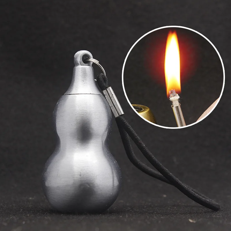 

Gourd Modeling Kerosene Metal Lighter Ten Thousand Matches Portable Creative Key Ring Lighter Gas Lighters Men's Gifts