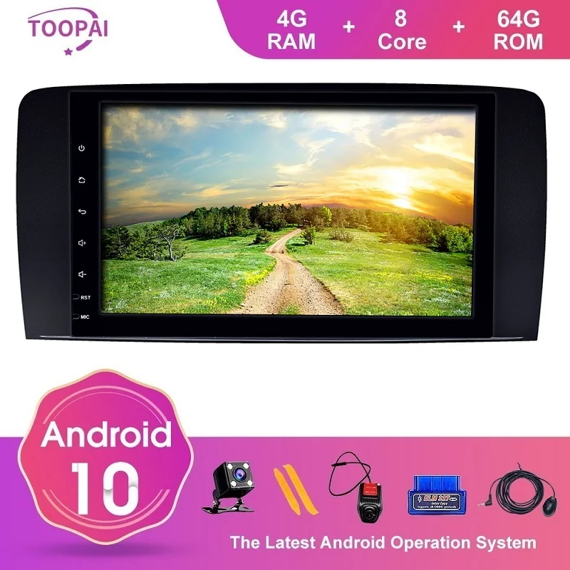 TOOPAI Android 10 для Mercedes Benz R Class W251 R280 R300 R320 Авто Радио Стерео головное устройство GPS