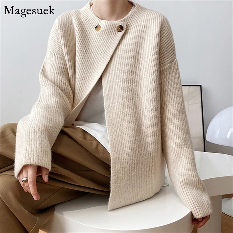 

Loose Vintage Cardigan Sweater Soft Wool Cashmere Knitted Cardigan Women Autumn Winter New Solid Christmas Women Cardigans 17859