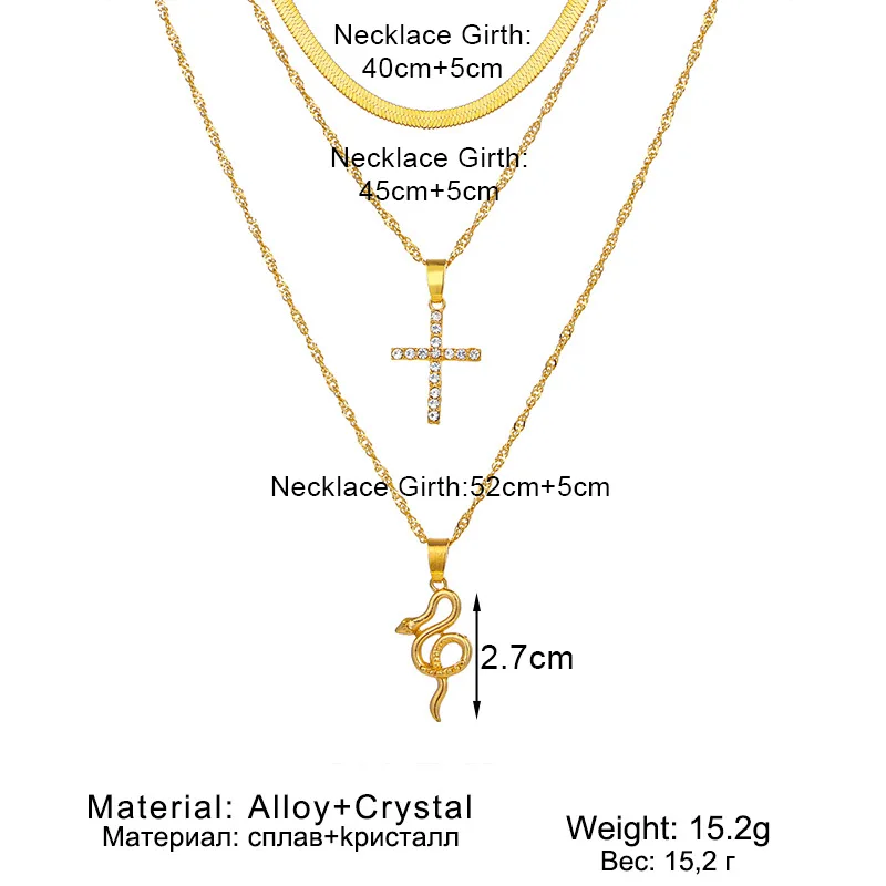 Liwore Vintage Golden Snake Necklace For Women Fashion Multilayer Cross Pendant Necklace Women Necklace Jewelry
Liwore Vintage Golden Snake Necklace For Women Fashion Multilayer Cross Pendant Necklace Women Necklace Jewelry