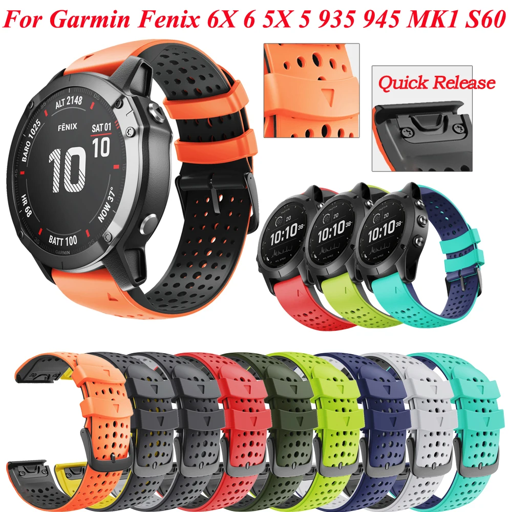 26 22mm Watch Band Straps For Garmin Fenix 6 6X Pro 5 5X 3 3HR 935 945 Watch Silicone Correa Smart Watch Quick Release Wristband
26 22mm Watch Band Straps For Garmin Fenix 6 6X Pro 5 5X 3 3HR 935 945 Watch Silicone Correa Smart Watch Quick Release Wristband