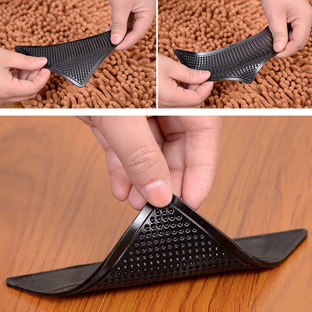 4Pcs Triangle Reusable Anti-skid Rubber Mat Non Slip Patch Mat Washable Rug Gripper Stopper Tape Sticker Black Corners Pad
4Pcs Triangle Reusable Anti-skid Rubber Mat Non Slip Patch Mat Washable Rug Gripper Stopper Tape Sticker Black Corners Pad