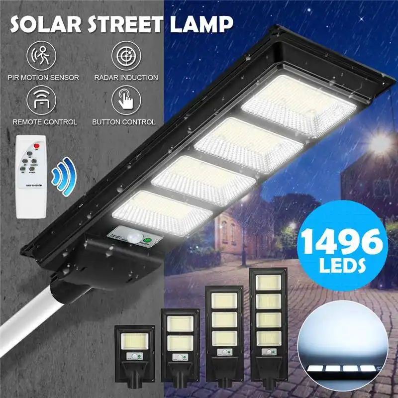 Solar LED Light Outdoor Lighting 800W 1000W 1200W 1500W Street Lamp Remote Control Waterproof Garden Wall Lamp with Radar Sensor
Solar LED Light Outdoor Lighting 800W 1000W 1200W 1500W Street Lamp Remote Control Waterproof Garden Wall Lamp with Radar Sensor