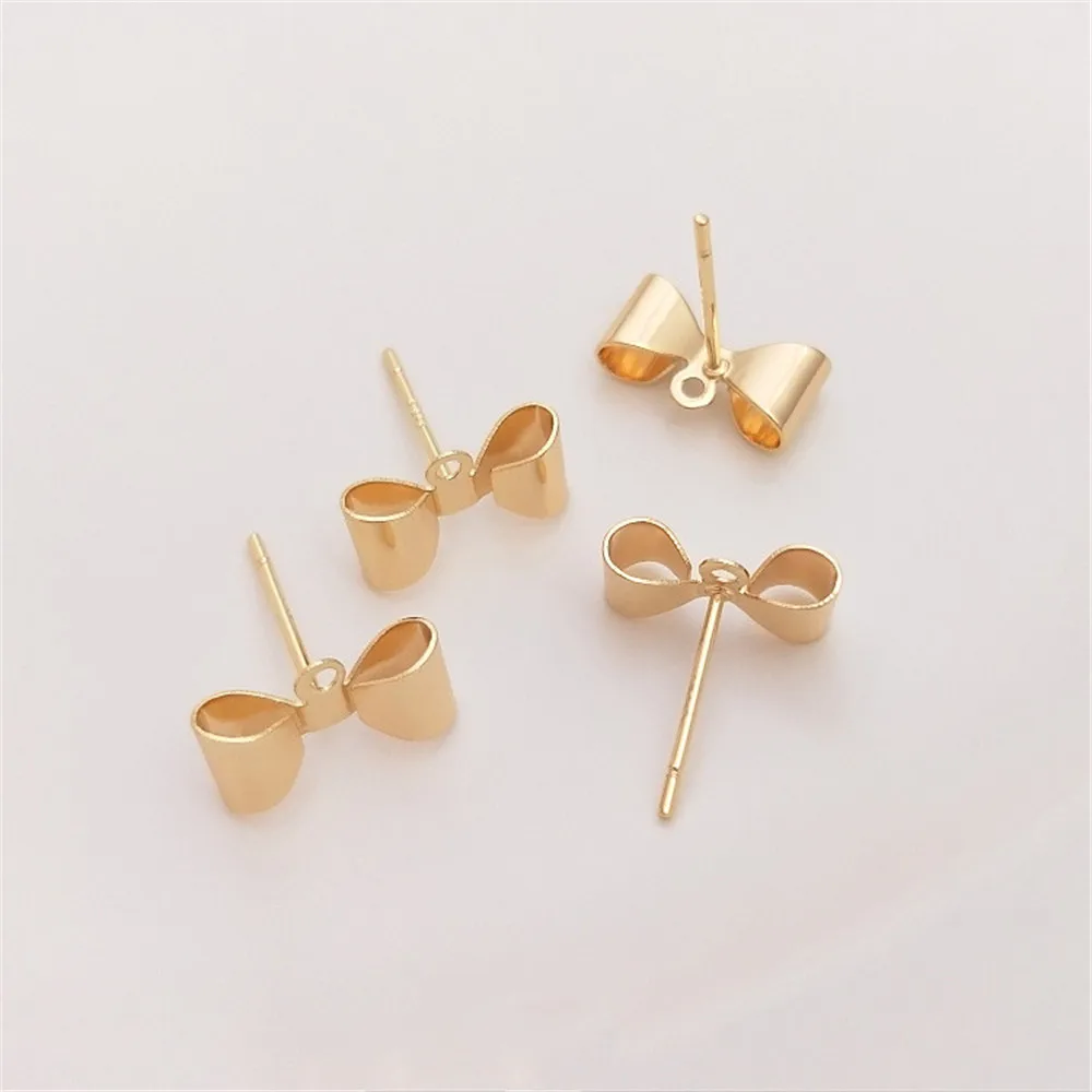 S925 Silver needle bow strap Hanging earrings 14K gold color handmade diy earrings accessories earrings accessories materials
S925 Silver needle bow strap Hanging earrings 14K gold color handmade diy earrings accessories earrings accessories materials