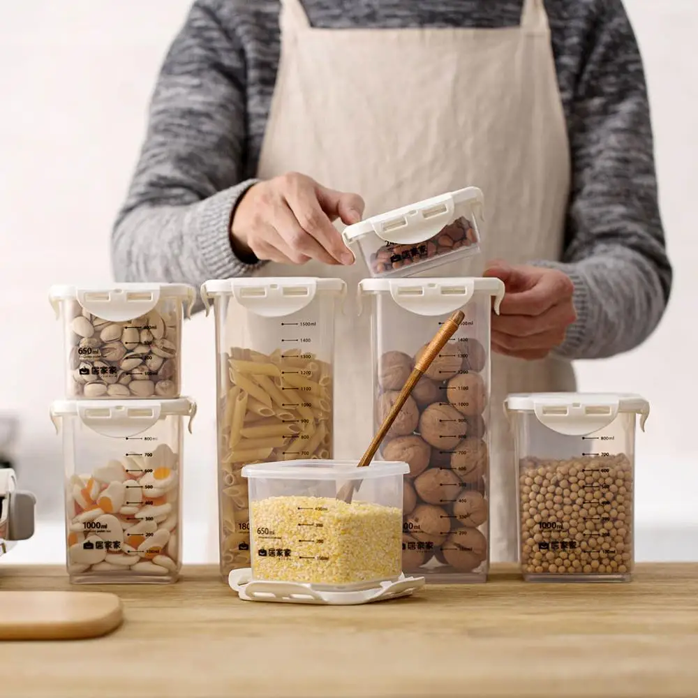 Dried Food Dispenser Plastic Snacks Storage Tank Coffee Tea Box Spice Sorting Jar Refrigerator Fresh-keeping Grain Cereal Box
Dried Food Dispenser Plastic Snacks Storage Tank Coffee Tea Box Spice Sorting Jar Refrigerator Fresh-keeping Grain Cereal Box