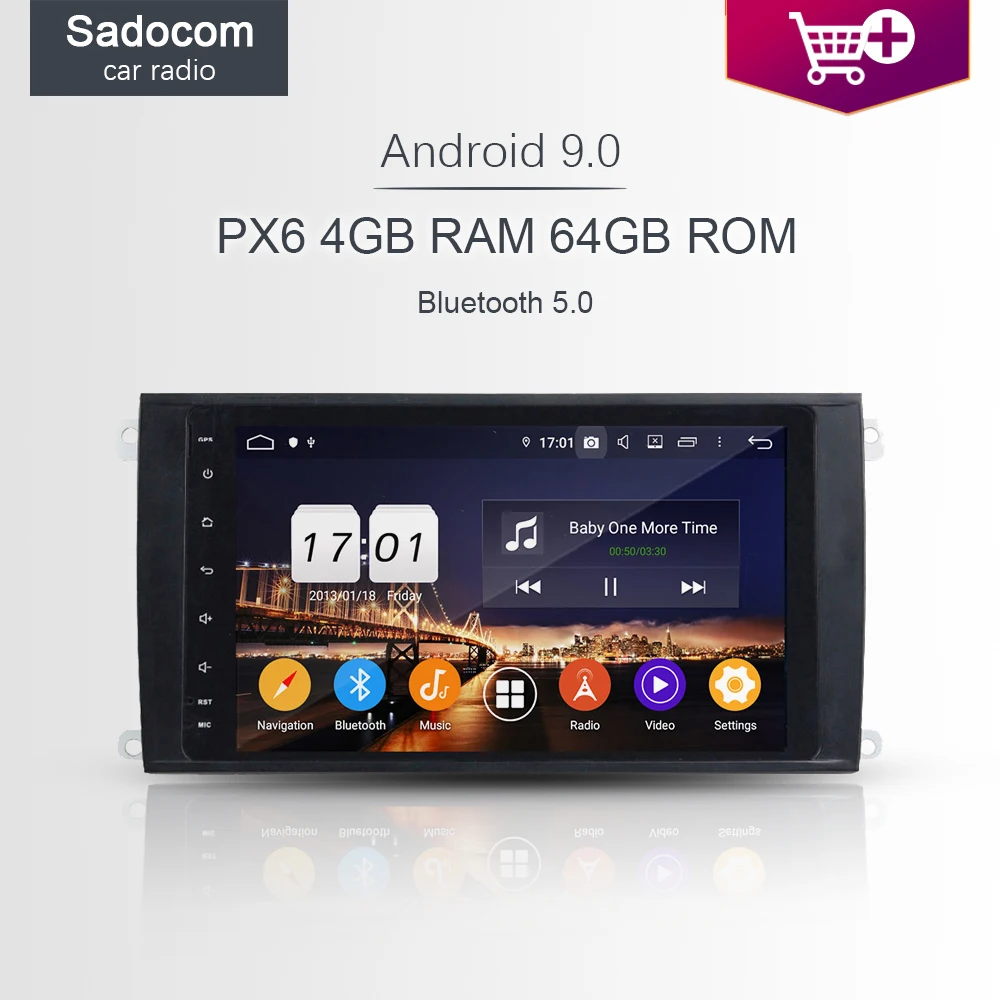 Автомобильный DVD плеер 720P PX6 8 дюймов 2 din Android 10 0 Bluetooth 5 4 Гб ОЗУ 64 ПЗУ ядер для PORSCHE