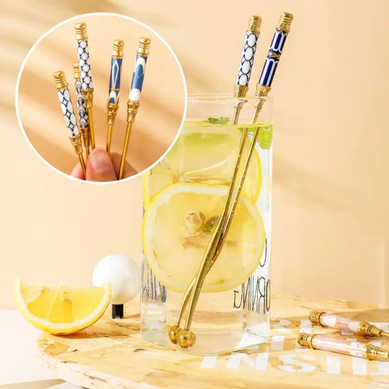 Gold-plated Stainless Steel Coffee Stirring Rod Flatware Ceramic Long Handle Ice Cream Teaspoon Dessert Fruit Drink Stirrers
Gold-plated Stainless Steel Coffee Stirring Rod Flatware Ceramic Long Handle Ice Cream Teaspoon Dessert Fruit Drink Stirrers