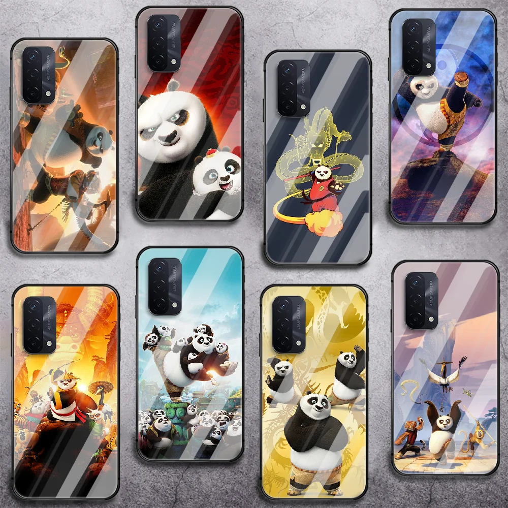 

Panda Kung Fu Cartoon Phone Tempered Glass Case Cover For oppo realme find a x c xt gt 2 53 3 6 7 50 11 i Pro 4g 5g 3D Phone