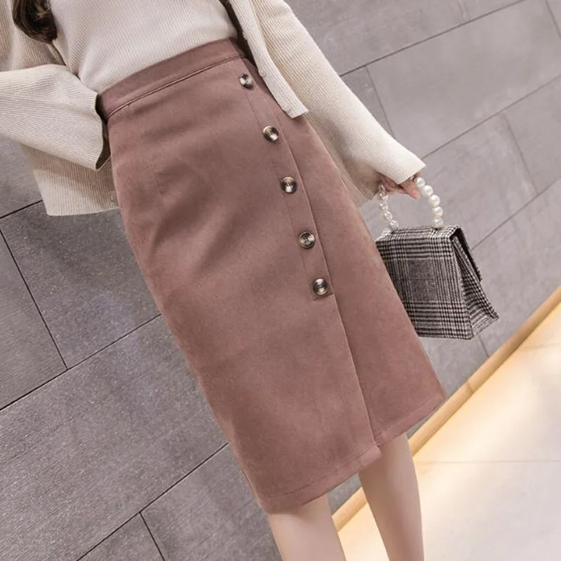 Plus Size Autumn Winter Women Skirt Black Elegant Office Wear Pencil Skirts Buttons Knee-length High Waist Faldas Mujer
Plus Size Autumn Winter Women Skirt Black Elegant Office Wear Pencil Skirts Buttons Knee-length High Waist Faldas Mujer