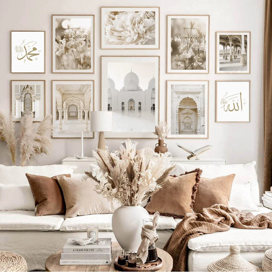 

Flower Morocco Gallery Mosque Islamic Wall Art Canvas Painting Nordic Posters And Prints Bohemia Decor Pictures For Living Room