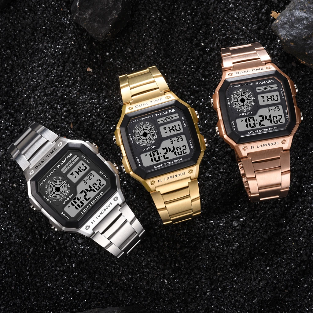 2021New PARNS Luxury Designer Multifunctional Stainless Steel Waterproof Week Display Men's And Women's Electronic Watch
2021New PARNS Luxury Designer Multifunctional Stainless Steel Waterproof Week Display Men's And Women's Electronic Watch