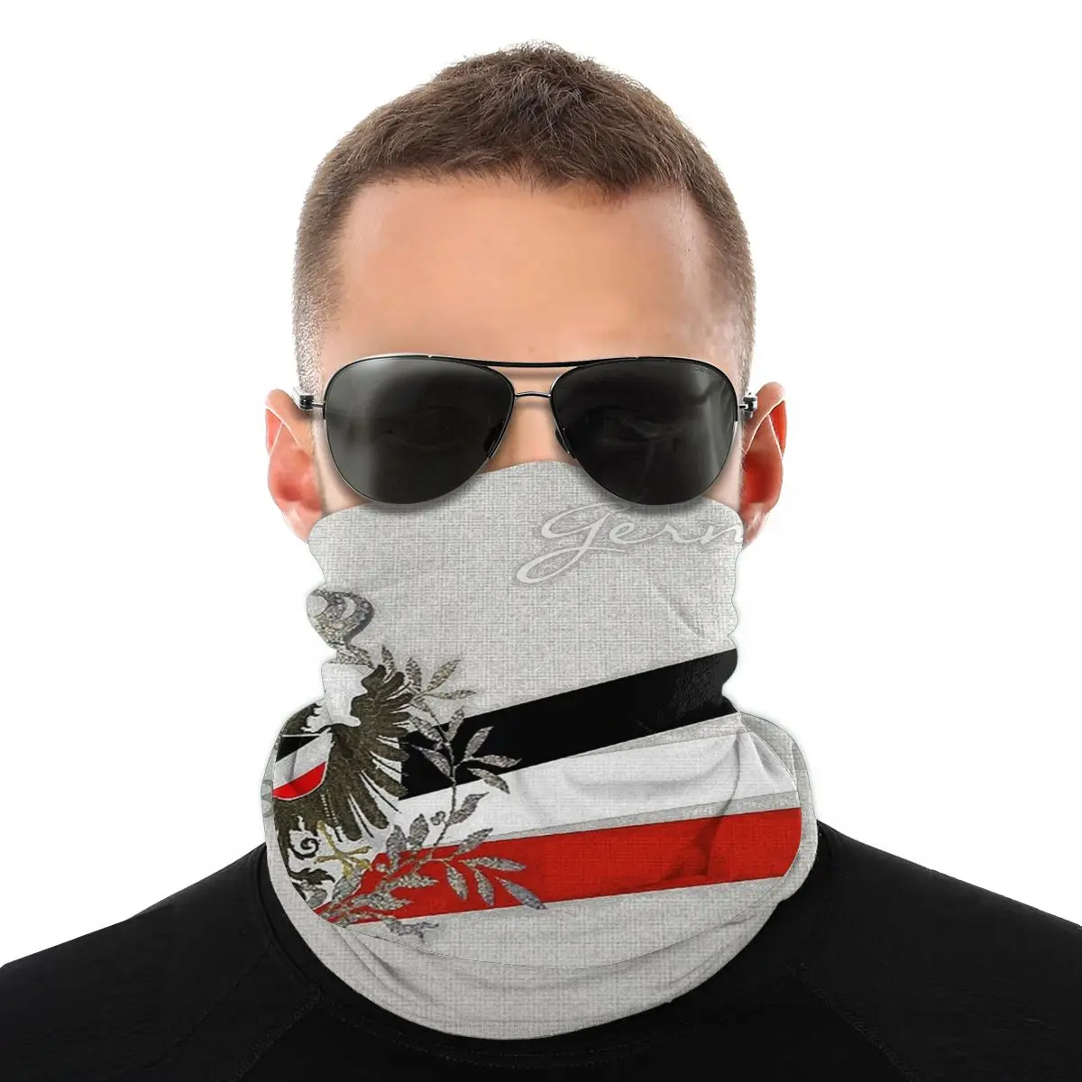 

German Empire Eagle Scarves Half Face Mask Unisex Halloween Neck Warmer Balaclava Bandanas Versatility Headwear Outdoor Hiking
