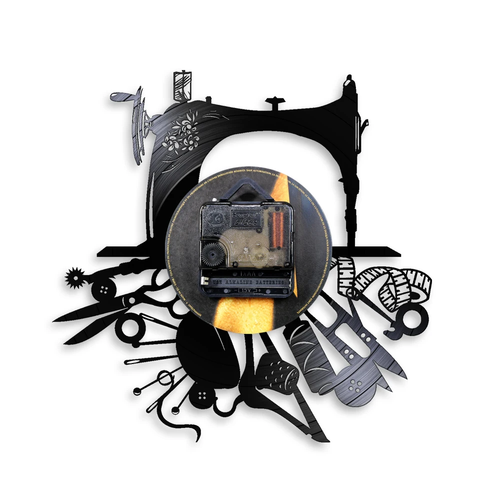 Vintage Nostalgic Home Sewing Machine Sewing Clothes Cutting Vinyl Vinyl Record Hanging Clock Furniture Creative Decoration
Vintage Nostalgic Home Sewing Machine Sewing Clothes Cutting Vinyl Vinyl Record Hanging Clock Furniture Creative Decoration