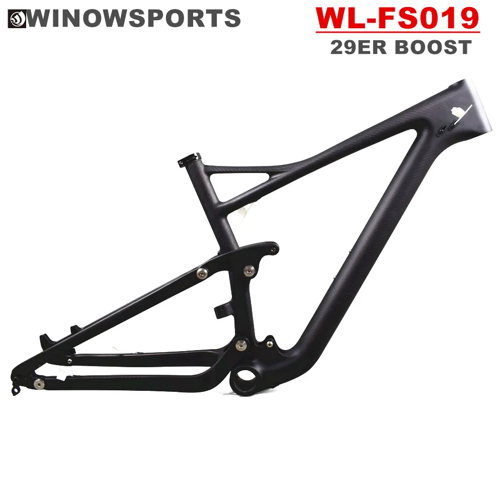 Winowsports carbon mountain suspension frameset 29er Full Carbon boost suspension MTB bike frame shock 148*12mm disc brake frame
Winowsports carbon mountain suspension frameset 29er Full Carbon boost suspension MTB bike frame shock 148*12mm disc brake frame