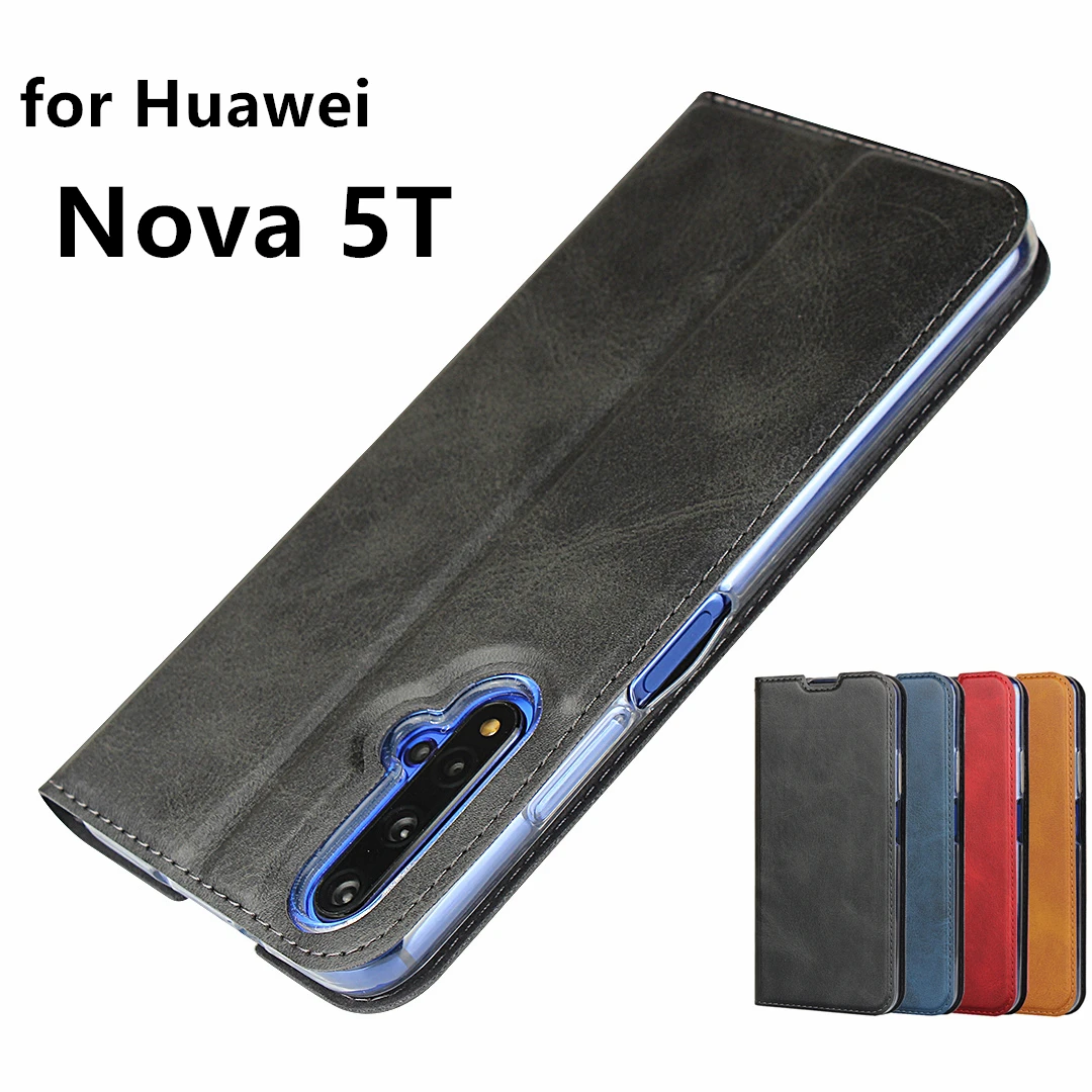 Фото Nova5T Премиум кожаный чехол для Huawei Nova 5T Ультратонкий флип Чехол трендовый