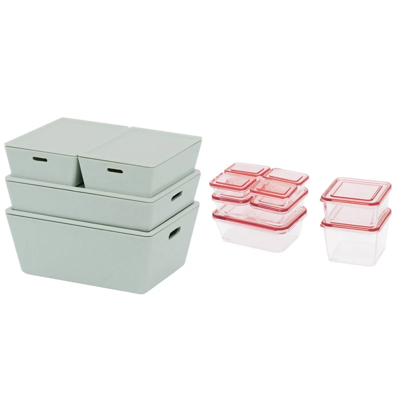 Mini 9-Piece Mini Container Dollhouse Accessories (Pink) & 4X Doll House Box With Lid/ Storage Box/Containing Case Green
Mini 9-Piece Mini Container Dollhouse Accessories (Pink) & 4X Doll House Box With Lid/ Storage Box/Containing Case Green