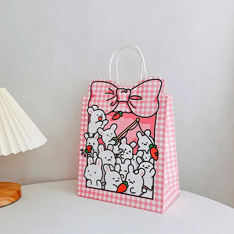 CX Wholesale Cute Bow Ruled Paper Handbag Cartoon Gift Bag Kraft Paper Bag
CX Wholesale Cute Bow Ruled Paper Handbag Cartoon Gift Bag Kraft Paper Bag