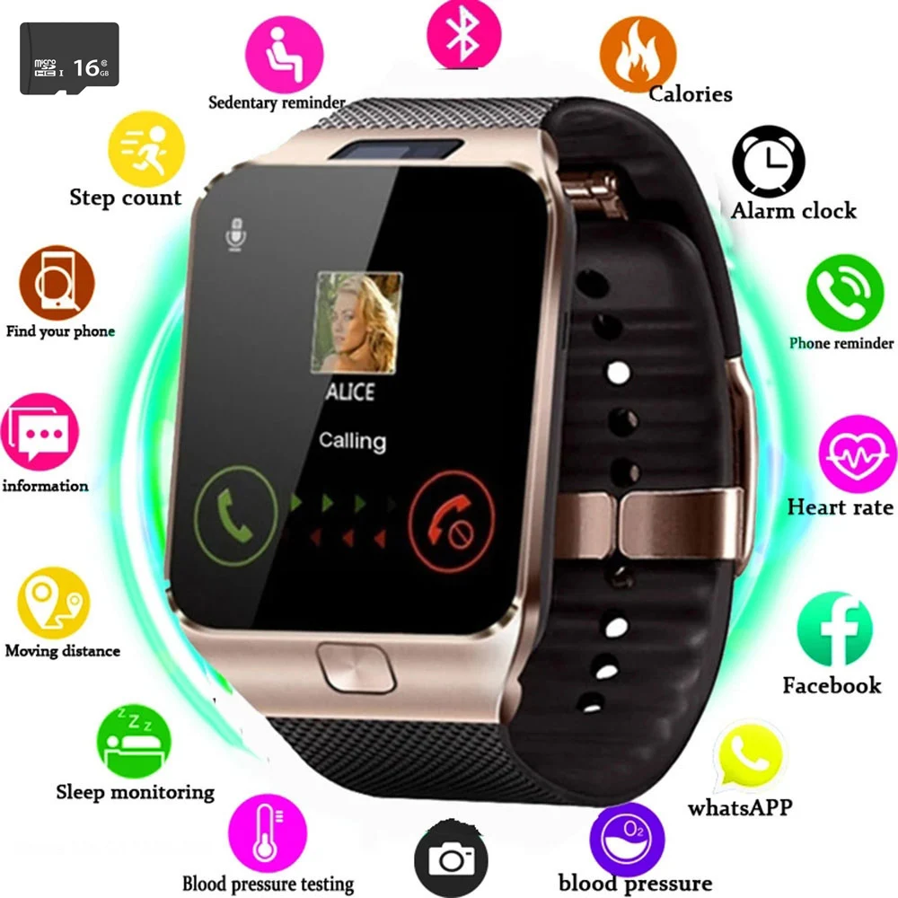 Smart Watch DZ09 Digit Clock Support TF SIM Camera Men Women Sport Bluetooth Wristwatch For Samsung Huawei Xiaomi Android Phone 
Smart Watch DZ09 Digit Clock Support TF SIM Camera Men Women Sport Bluetooth Wristwatch For Samsung Huawei Xiaomi Android Phone