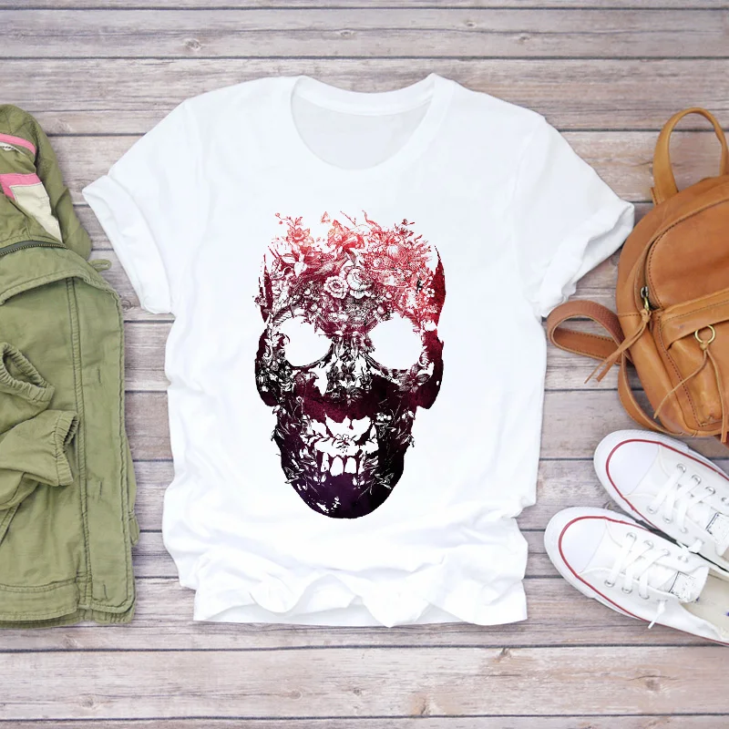 2021 Summer Women Fashion Skull Butterfly Plant Short Sleeve Lady T-shirts Top T Shirt Ladies Womens Graphic Female Tee T-Shirt
2021 Summer Women Fashion Skull Butterfly Plant Short Sleeve Lady T-shirts Top T Shirt Ladies Womens Graphic Female Tee T-Shirt