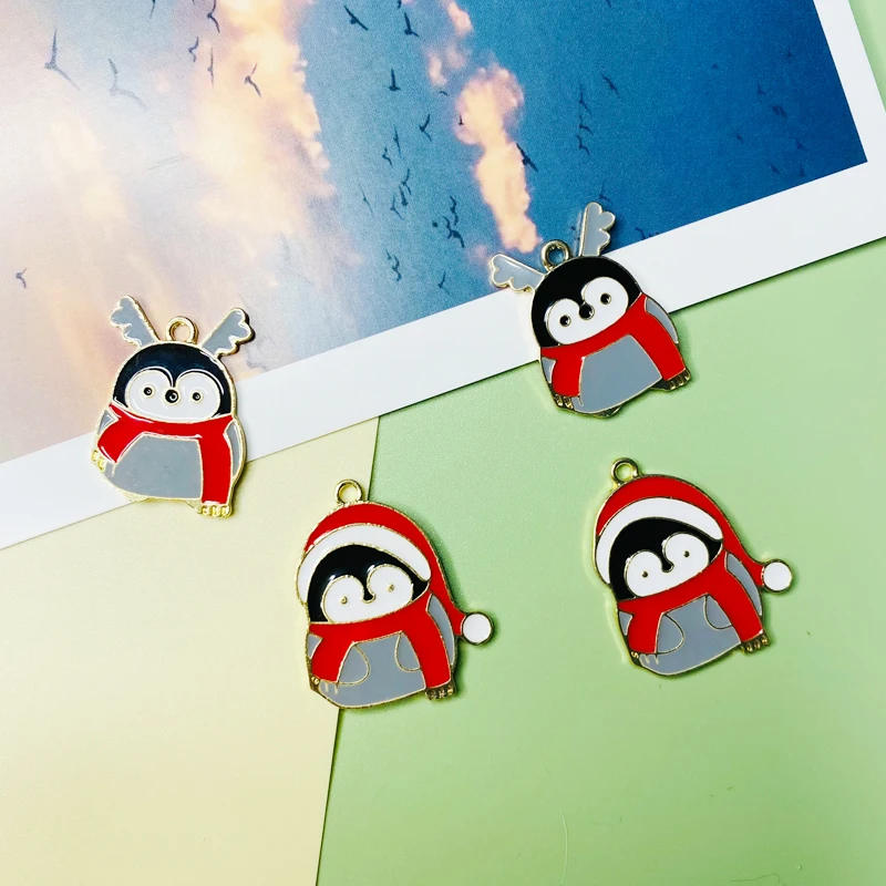10pcs/pack Cartoon Christmas Penguin Alloy Drop Oil Pendant Earrings Charm DIY Handmade Keychain Necklace Pendant Earrings
10pcs/pack Cartoon Christmas Penguin Alloy Drop Oil Pendant Earrings Charm DIY Handmade Keychain Necklace Pendant Earrings