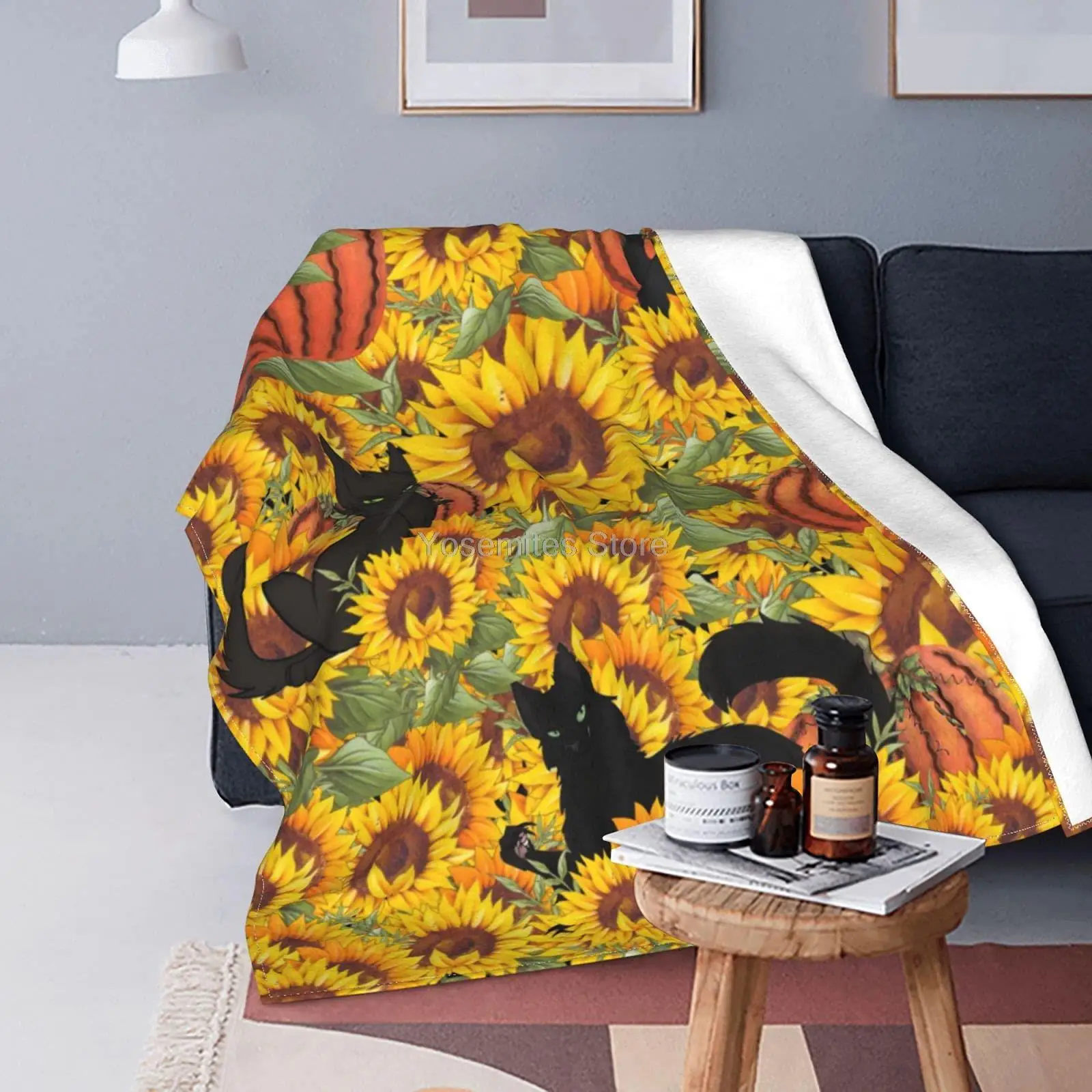 Vintage Cat Pumpkin Sunflower Flannel Fleece Blanket for Couch Bed Sofa Autumn Harvest Happy Halloween
Vintage Cat Pumpkin Sunflower Flannel Fleece Blanket for Couch Bed Sofa Autumn Harvest Happy Halloween