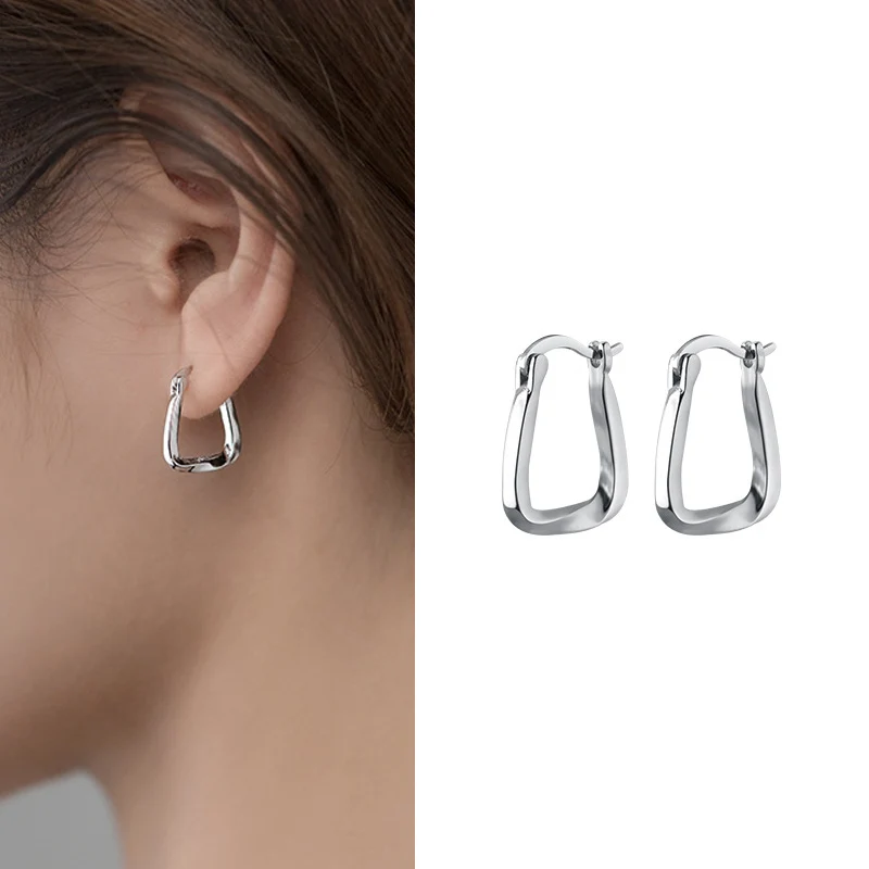 Серьги-кольца La Monada женские из серебра 925 пробы, изящные украшения в виде геометрических фигур, трапециевидные витые ювелирные украшения 
Серьги-кольца La Monada женские из серебра 925 пробы, изящные украшения в виде геометрических фигур, трапециевидные витые ювелирные украшения