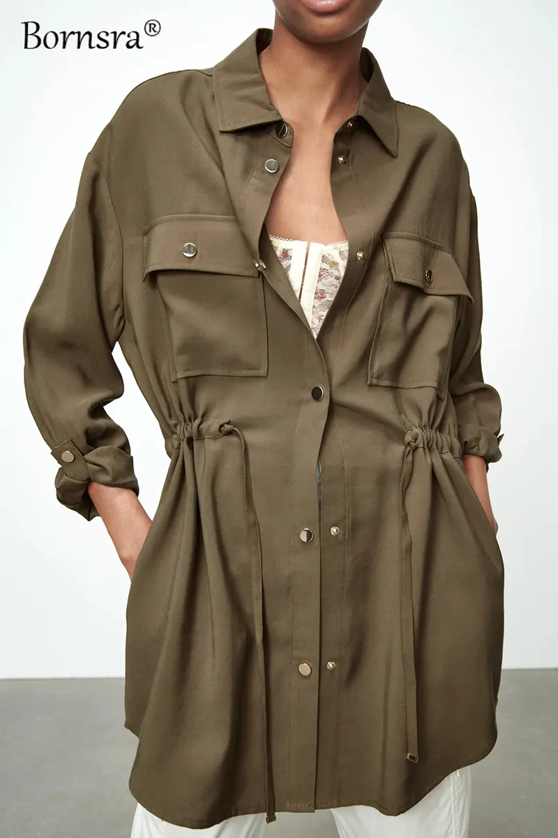 2021 Summer Women's Three-color Lapel Long Pockets with Loose Casual Drape Jacket Blouse Regular Turn-down Collar Full Jackets
2021 Summer Women's Three-color Lapel Long Pockets with Loose Casual Drape Jacket Blouse Regular Turn-down Collar Full Jackets