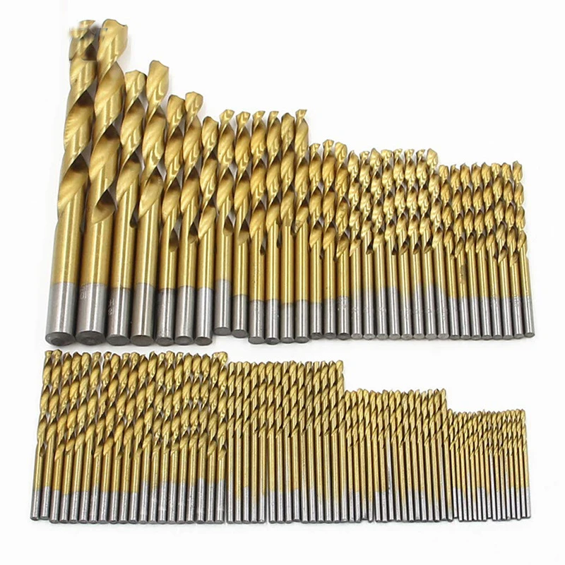 99Pcs Titanium Coated Drill Bits HSS High Speed Steel Drill Bits Set Tool High Quality Power Tools 1/1.5/2/2.5/3mm tool parts
99Pcs Titanium Coated Drill Bits HSS High Speed Steel Drill Bits Set Tool High Quality Power Tools 1/1.5/2/2.5/3mm tool parts