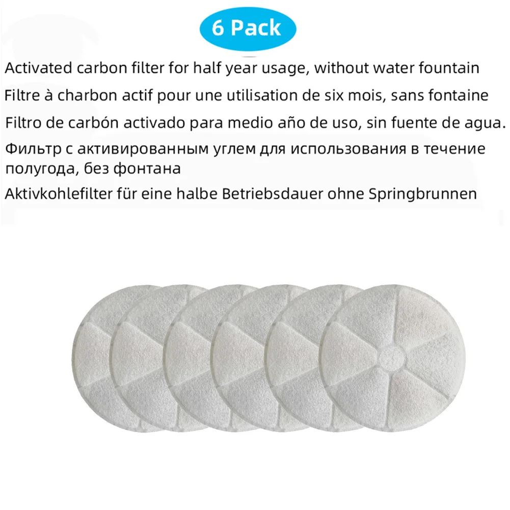 6 Pack Cat Fountain Replacement Filters For 3 L Pet Water Drinking Feeder Coconut Shell Pet Filter Carbon Activated For Drinker
6 Pack Cat Fountain Replacement Filters For 3 L Pet Water Drinking Feeder Coconut Shell Pet Filter Carbon Activated For Drinker