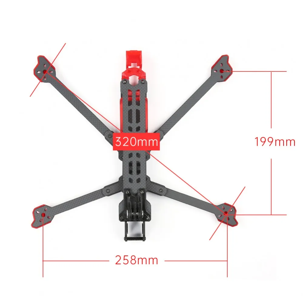 IFlight Chimera7 7-дюймовая HD рама с большим радиусом 320 мм Колесная база 6 рычаг из