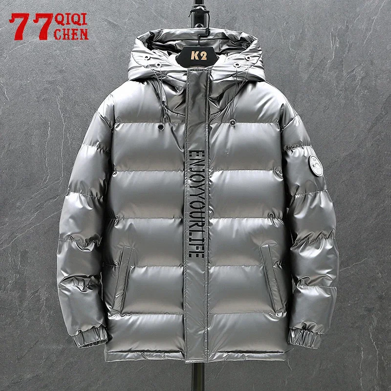 Winter Thicken Glossy Jacket Men Casual Hooded Letter Coat Thick Warm Fashion Solid Color Outerwear Windproof Jackets Unisex
Winter Thicken Glossy Jacket Men Casual Hooded Letter Coat Thick Warm Fashion Solid Color Outerwear Windproof Jackets Unisex