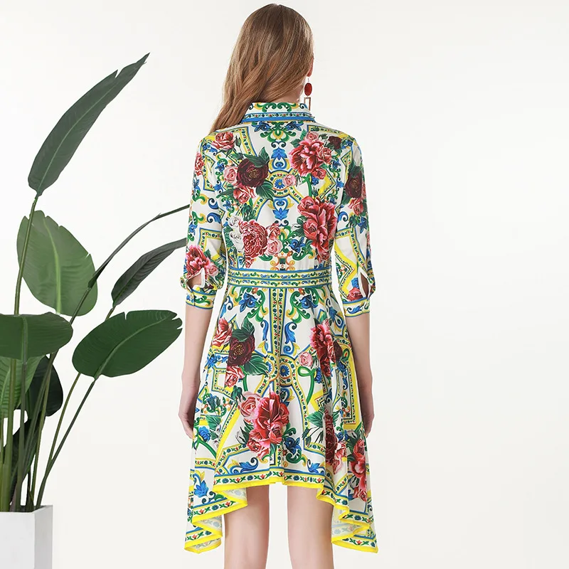 Spring and Summer New Polo Collar Large Swing Dress Fashionable Printed Slim Fit Slimming Elegant 3/4 Sleeves Dress
Spring and Summer New Polo Collar Large Swing Dress Fashionable Printed Slim Fit Slimming Elegant 3/4 Sleeves Dress