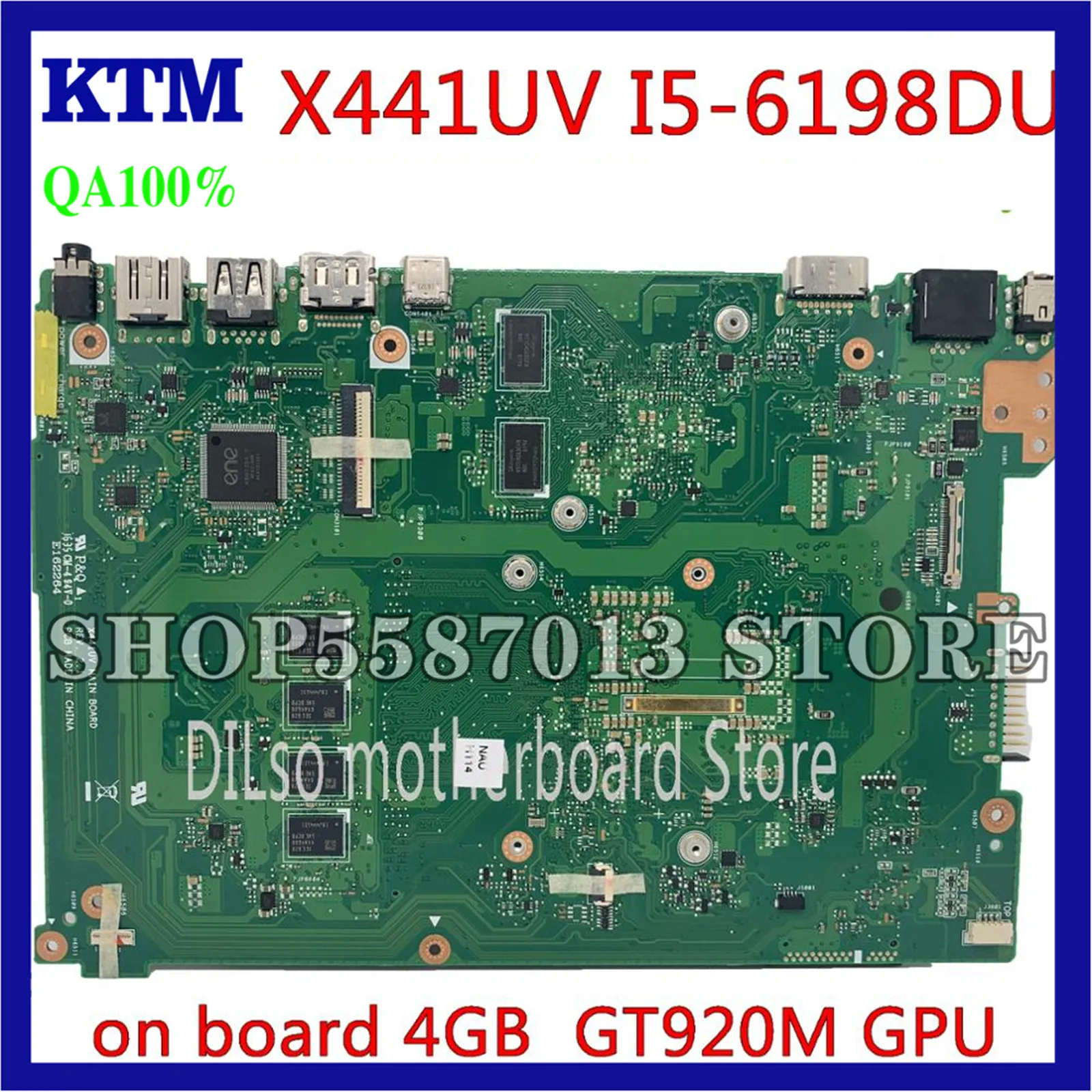 KEFU X441UV Motherboard For ASUS X441U X441UV A441UV Laptop Motherboard notebook I5-6198DU GT920M 4GB original Motherboard Test
KEFU X441UV Motherboard For ASUS X441U X441UV A441UV Laptop Motherboard notebook I5-6198DU GT920M 4GB original Motherboard Test