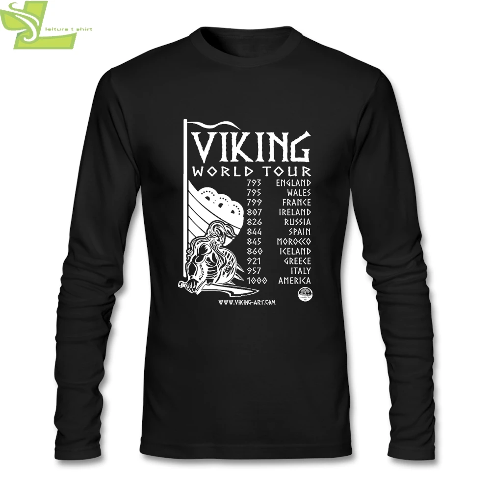 Viking World Tour 1 футболка мужская с круглым вырезом и длинными рукавами спортивные