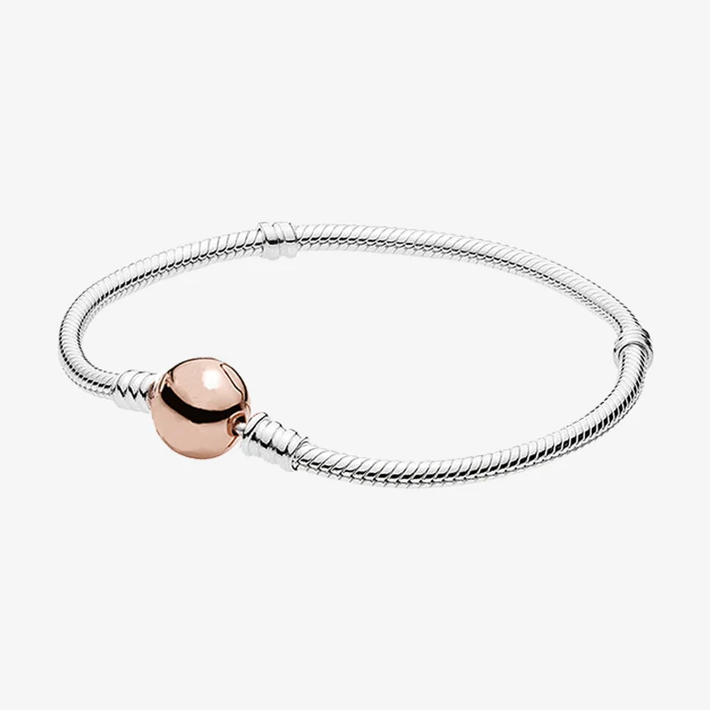 Original 925 Sterling Silver Pan Bracelet Shiny Round Rose Gold Classic Button Bracelet Fit European Charm Bracelets Jewelry
Original 925 Sterling Silver Pan Bracelet Shiny Round Rose Gold Classic Button Bracelet Fit European Charm Bracelets Jewelry