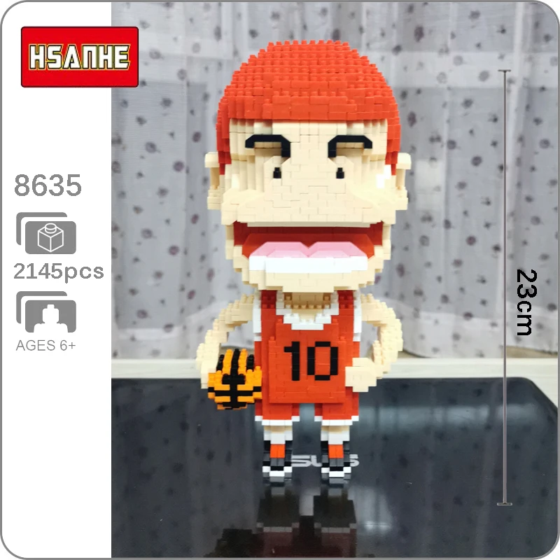 Hsanhe аниме Slam Dunk Hanamichi Sakuragi баскетбольный игрок 3D модель DIY Мини Алмазные блоки