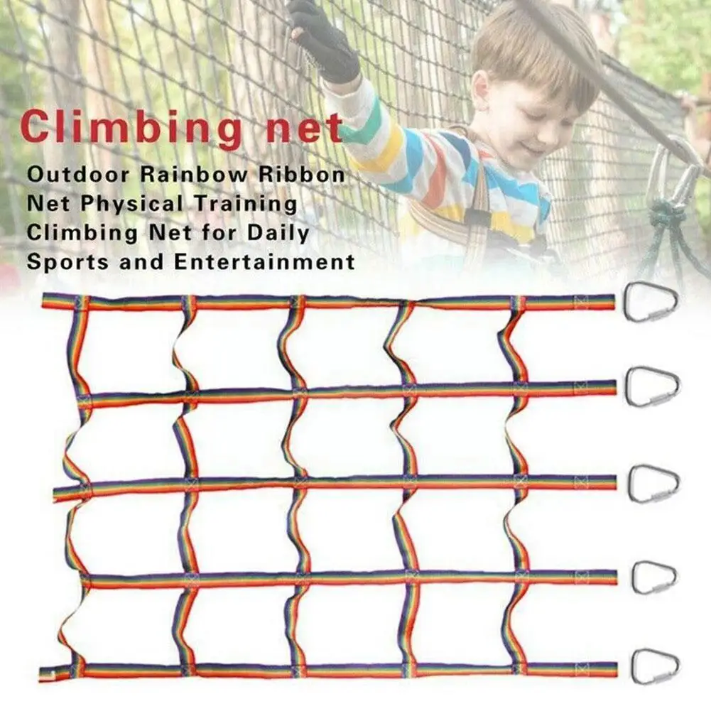 Outdoor Children Climbing Net Rainbow Ribbon Net Physical Climbing Playground Child Ladder Step Swing Net Training Hanging J9K7
Outdoor Children Climbing Net Rainbow Ribbon Net Physical Climbing Playground Child Ladder Step Swing Net Training Hanging J9K7
