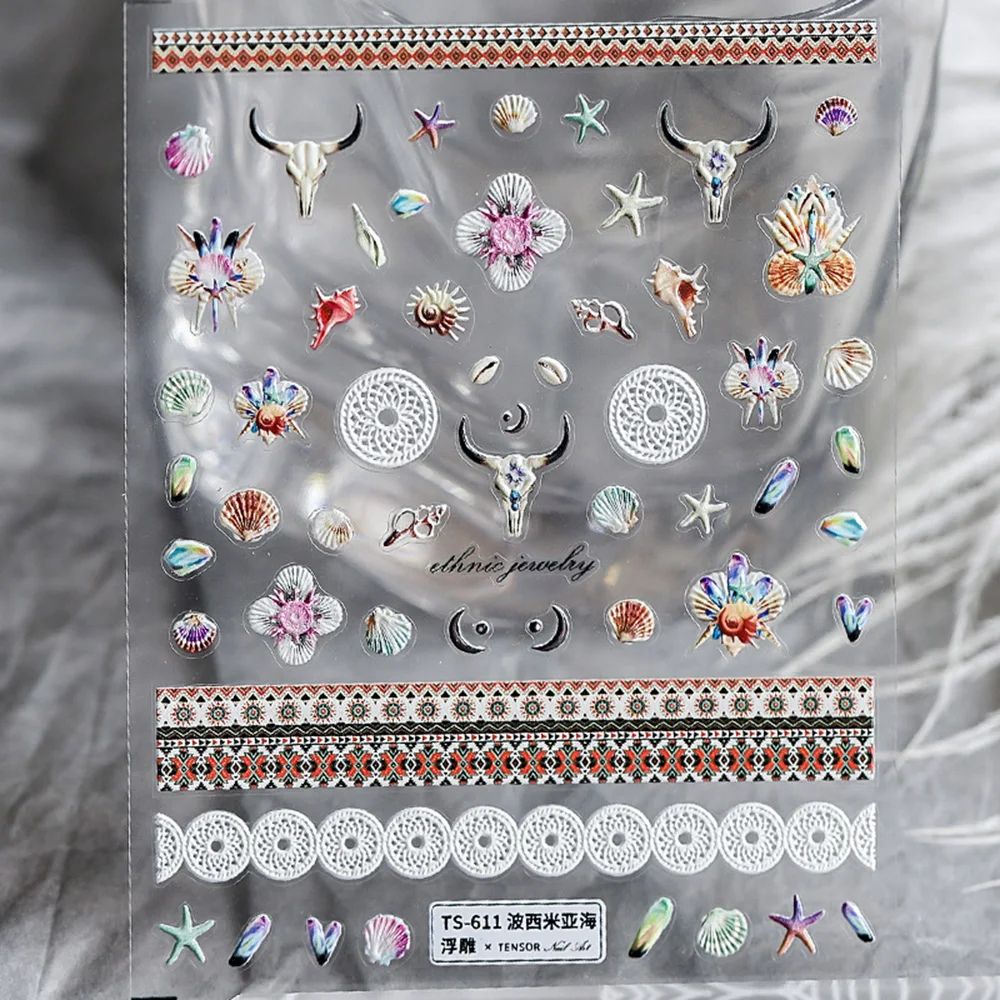 5D Carved Shell Fflower Color Nail Decals Retro Bohemian style Thin Transparent Adhesive DIY Manicure Nail Decorations
5D Carved Shell Fflower Color Nail Decals Retro Bohemian style Thin Transparent Adhesive DIY Manicure Nail Decorations