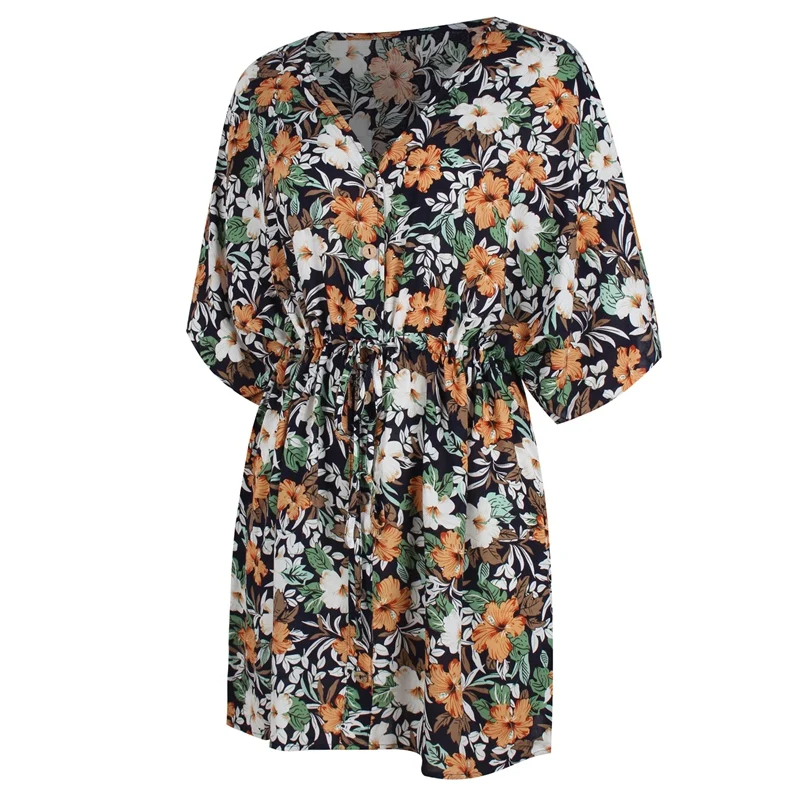 Women V-Neck Boho Printed Casual Loose Sundress
Women V-Neck Boho Printed Casual Loose Sundress