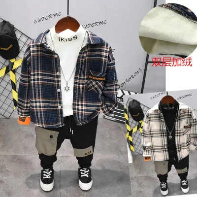 Boys Tracksuits Children's Clothing Sets 2019 Autumn New Kids Boys Plaid Shirt Coats+bottoming Shirt+pants 3pcs Fashion Suits
Boys Tracksuits Children's Clothing Sets 2019 Autumn New Kids Boys Plaid Shirt Coats+bottoming Shirt+pants 3pcs Fashion Suits