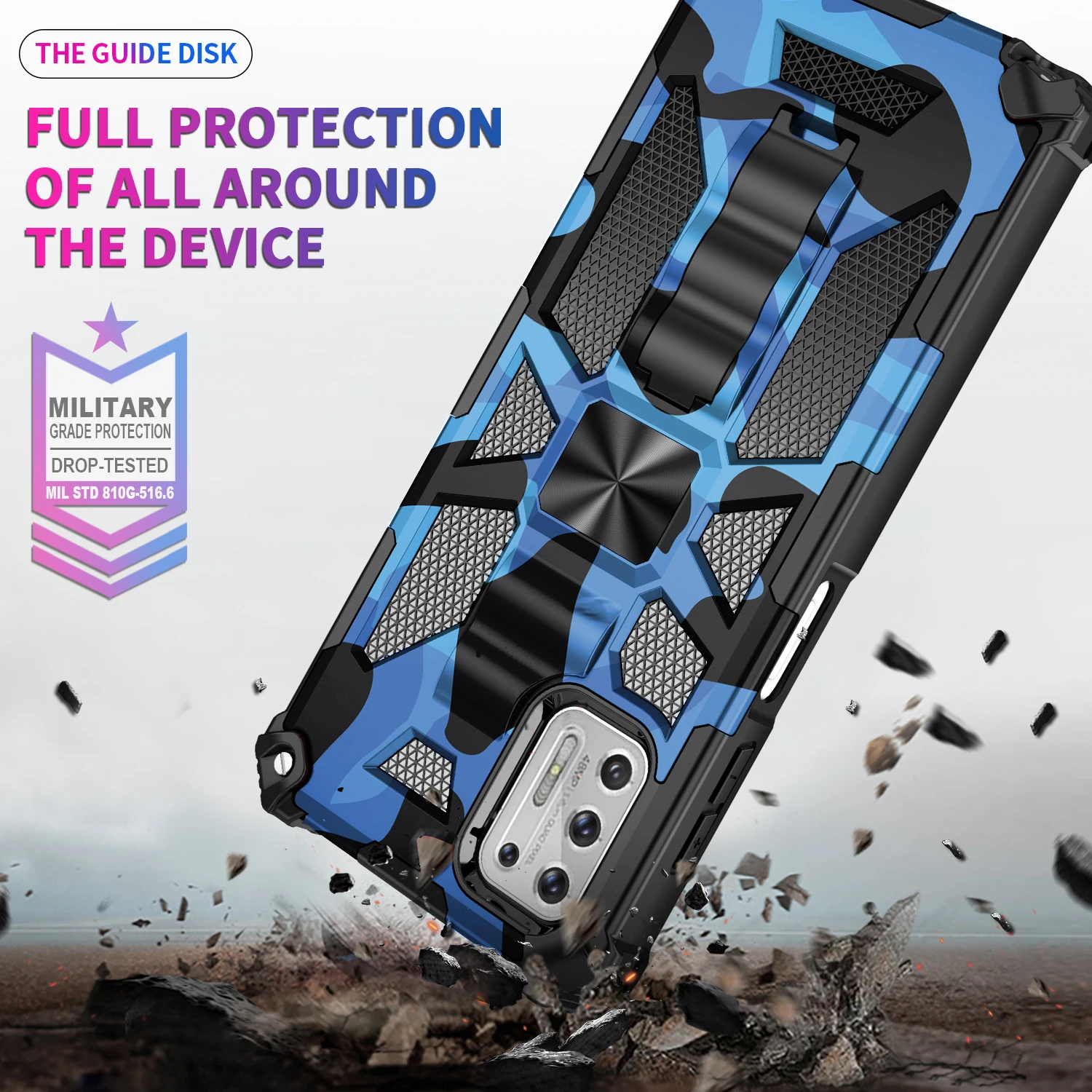 

Anti-fall Invisible Magnetic Bracket Camouflage Heavy protection Phone Case For Motorola G Stylus Power Play 2021 PC Back Cover