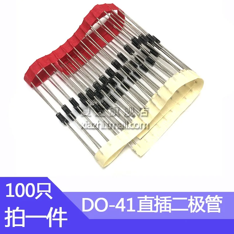 

100pcs 1N4004 Rectifier Diode 1N4001 1N4002 1N4003 1A-50V/100V/200V/400V Straight Plug 1N4005 1N4006 1N4007