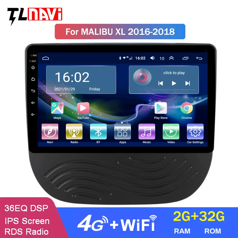 4G LTE 2G RAM 9 дюймов Android 10 автомобильный DVD плеер для Chevrolet Malibu XL 2016 2017 GPS навигация