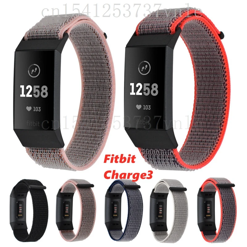 Ремешок нейлоновый для часов Fitbit Charge 3 4 SE мягкий воздухопроницаемый спортивный
