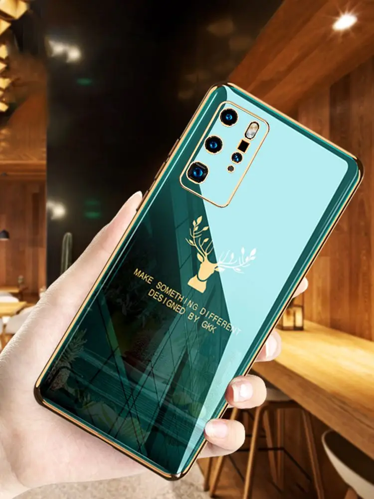 Чехол-накладка для Huawei P40 P30 P20 Lite Pro + с головой оленя Mate 9 10 20 30 40 Plus