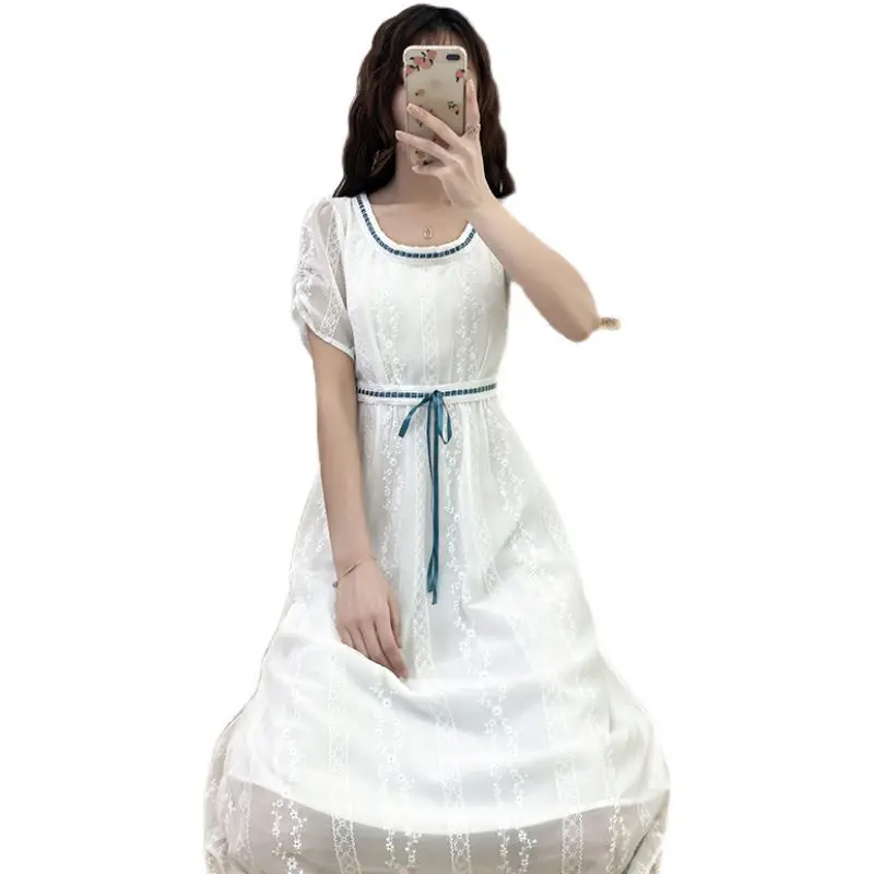 2021 New Women Summer Dress Fashion Sweet Chiffon Lace Beach Dress Casual Short Sleeve Slim Elegant Office Lady Dresses
2021 New Women Summer Dress Fashion Sweet Chiffon Lace Beach Dress Casual Short Sleeve Slim Elegant Office Lady Dresses